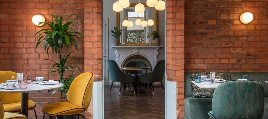 View of drawing room and mirror from Wilder Townhouse Garden Room