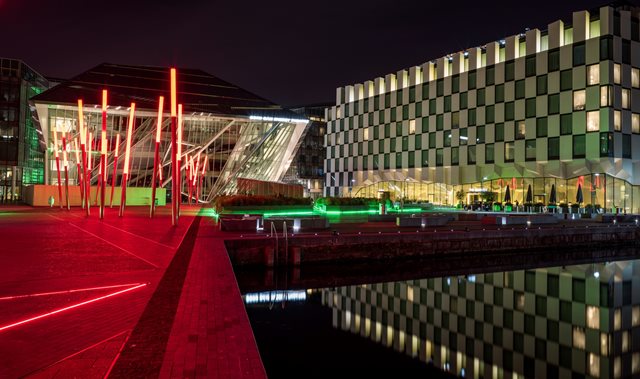 The Bord Gais Energy theatre at night
