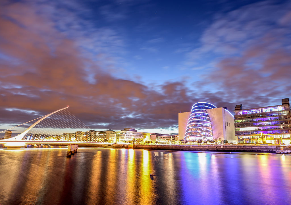 Convention centre at dusk