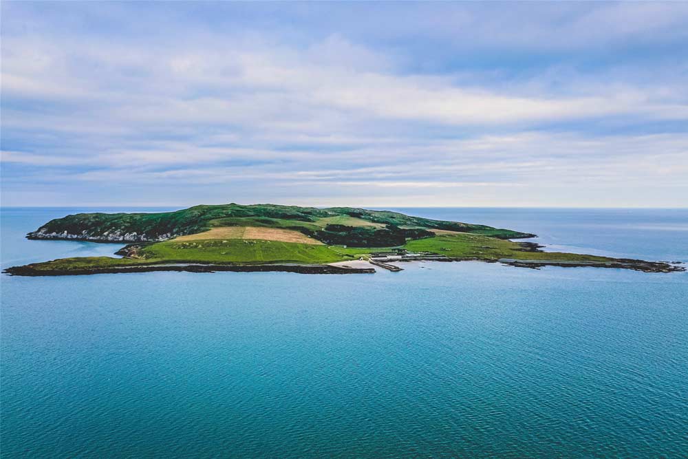 View of Lambay Island off the Irish coast