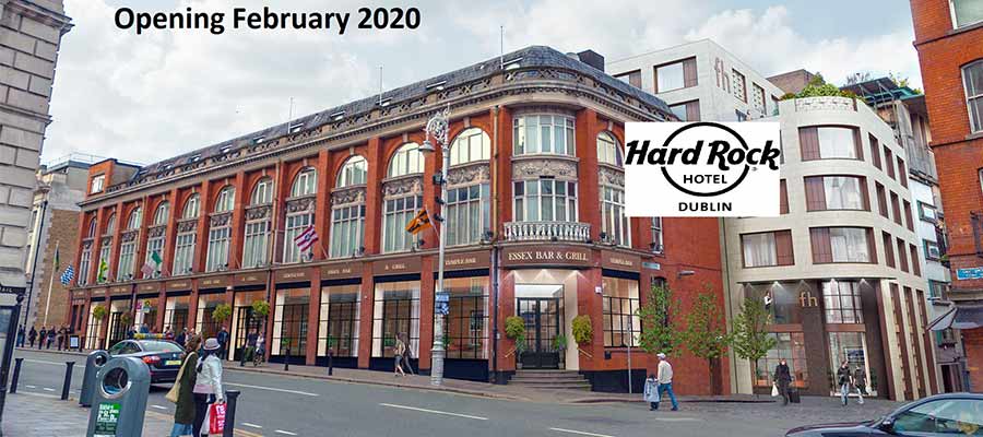 Building with Hard Rock Cafe logo