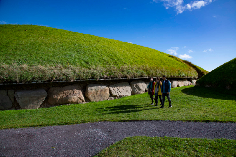 Friends visiting knowth neolithic tomb