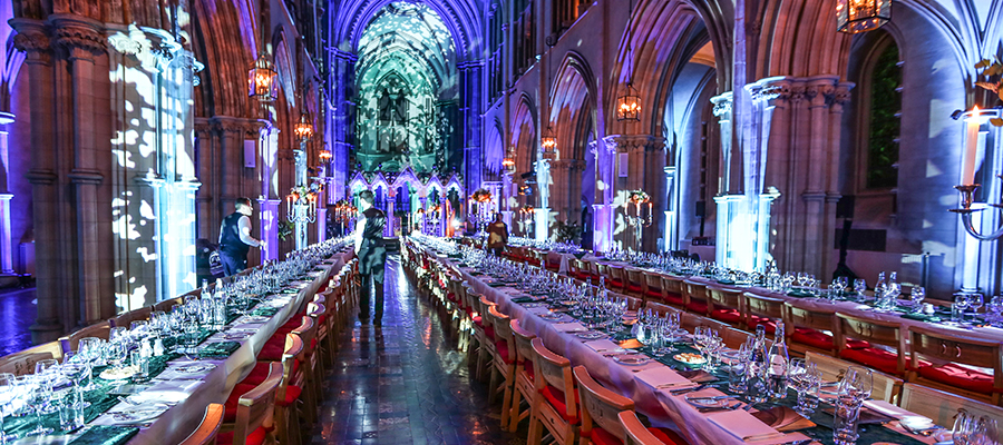 Christ Church Cathedral set up for dining