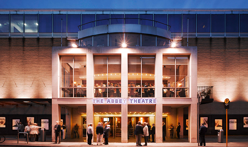 Photograph of the famous Abbey theatre at night