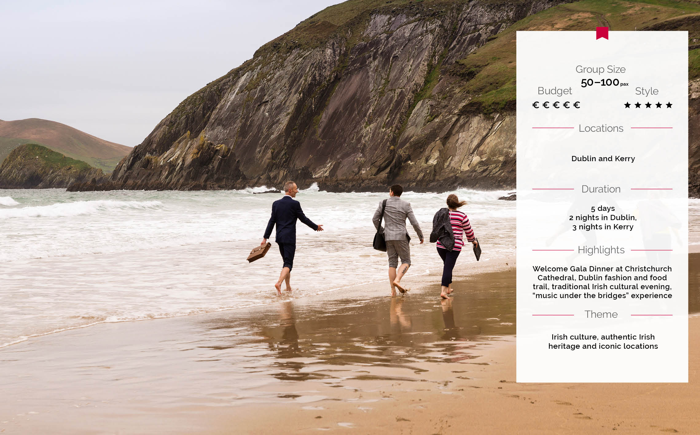 Delegates walk along the beach