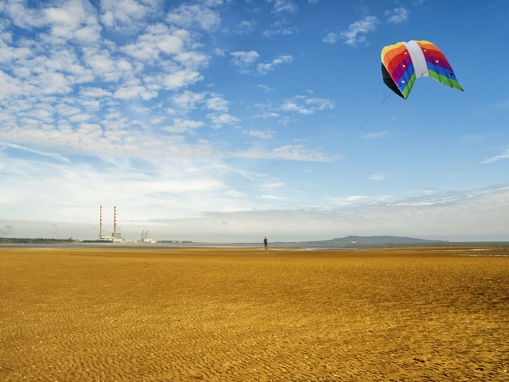Kite Surfing in Sandymount Beach, Dublin