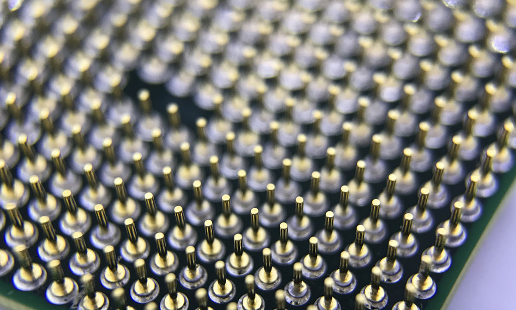 A zoomed in image of a microchip