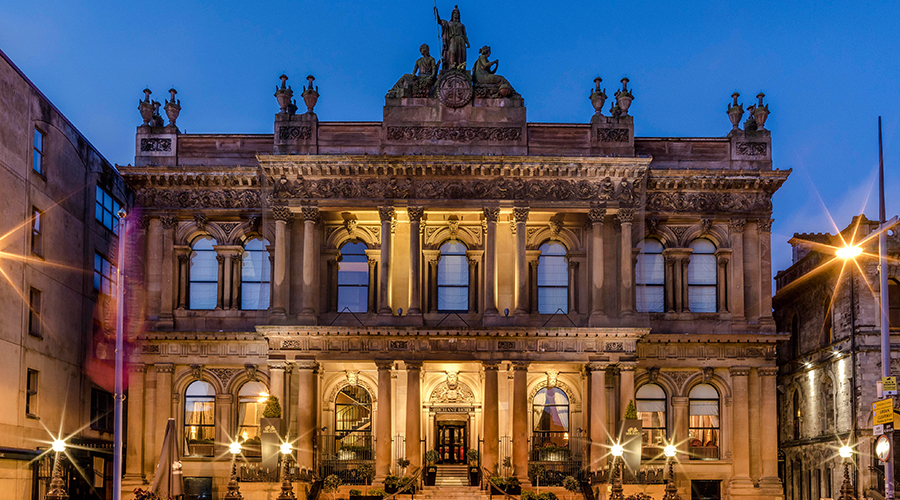 Exterior of AA award winning 5* Merchant Hotel in Belfast, a Victorian and art deco-style