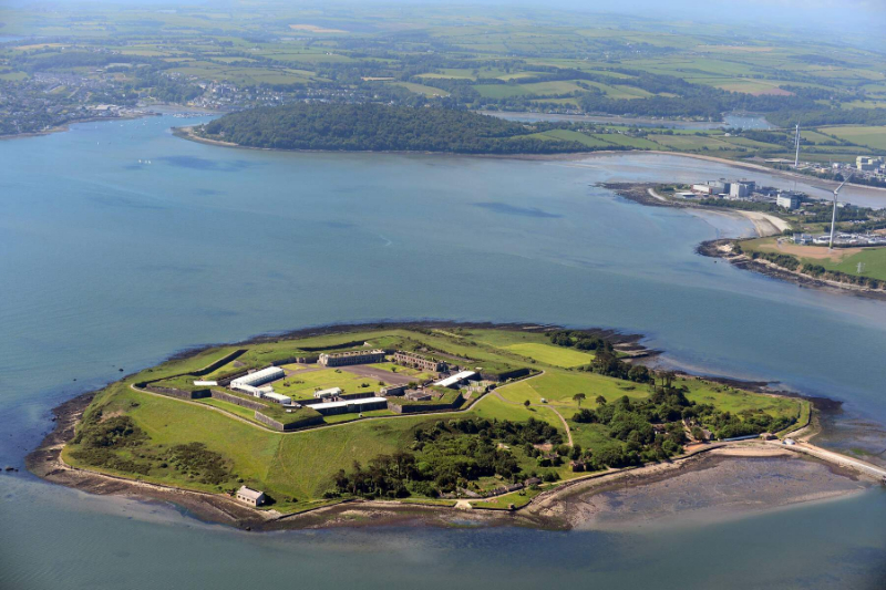 Aerial view of spike island