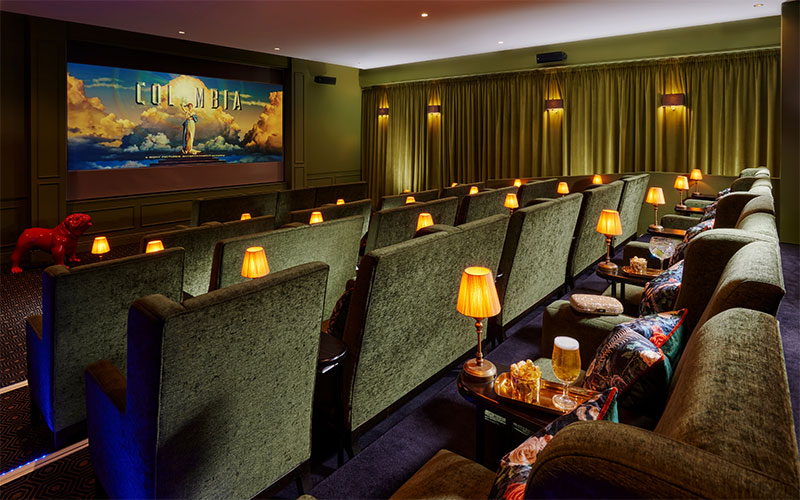 A luxurious cinema in the montenotte hotel