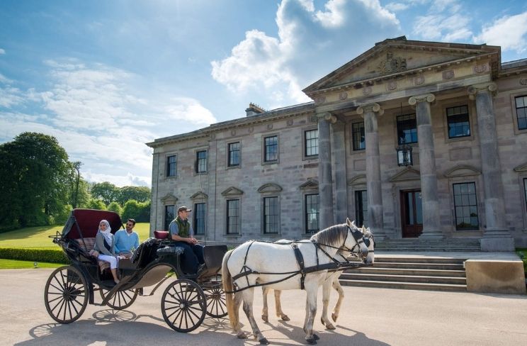 Arriving by horse and carriage at Ballyfin Demesne