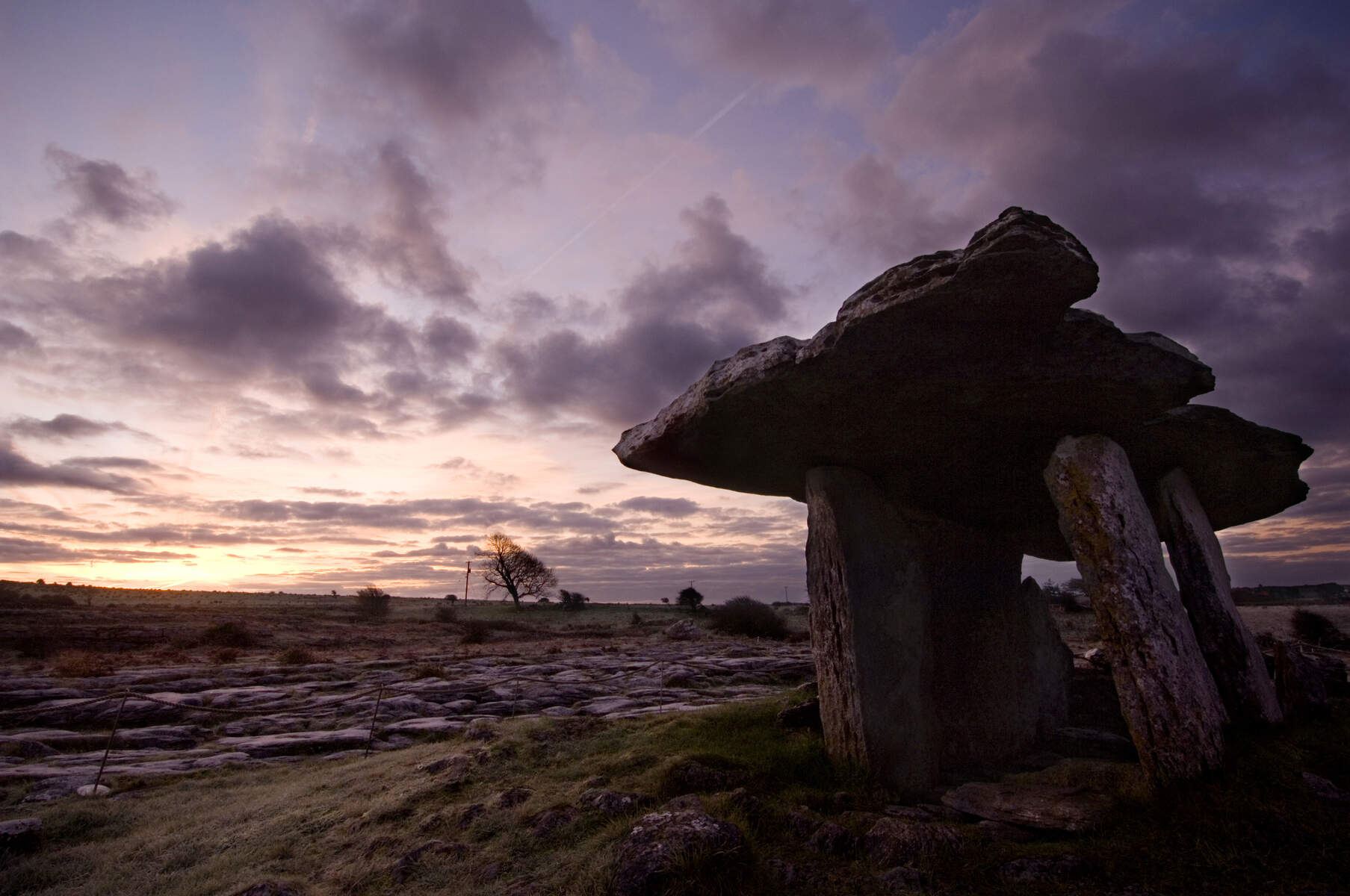 Standing stone on the Burren landscape