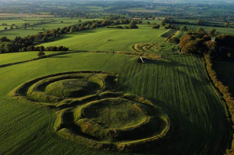 Two green ringed mounds, the Hill of Tara