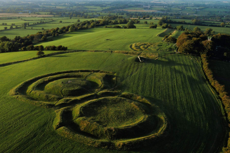 Two green ringed mounds, the Hill of Tara