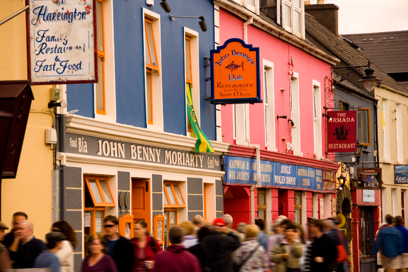 A packed street in Dingle town