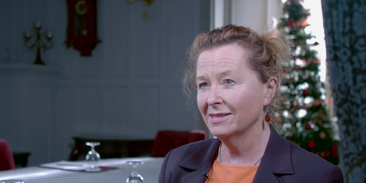 Image of Caroline Nolan talking to camera