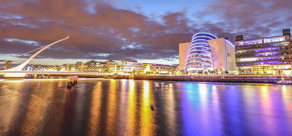 The Convention Centre Dublin along the river Liffey