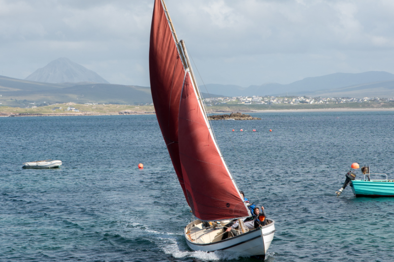 A sail boat, sailing off the west coast of Ireland