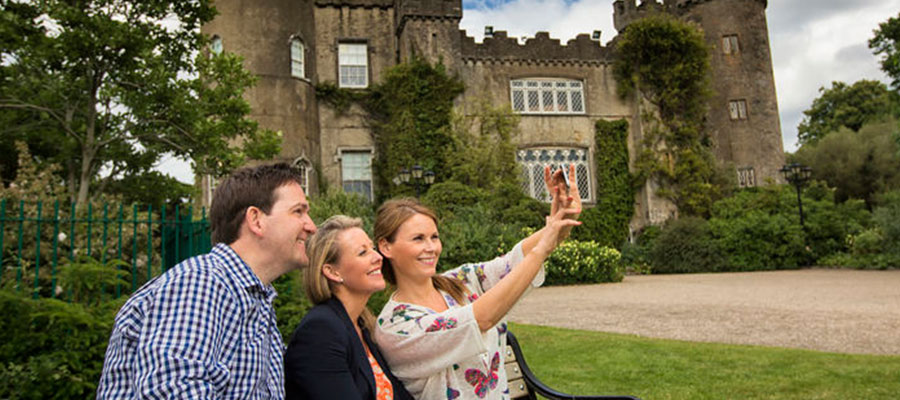 Visitors having a photo op at Malahide Castle